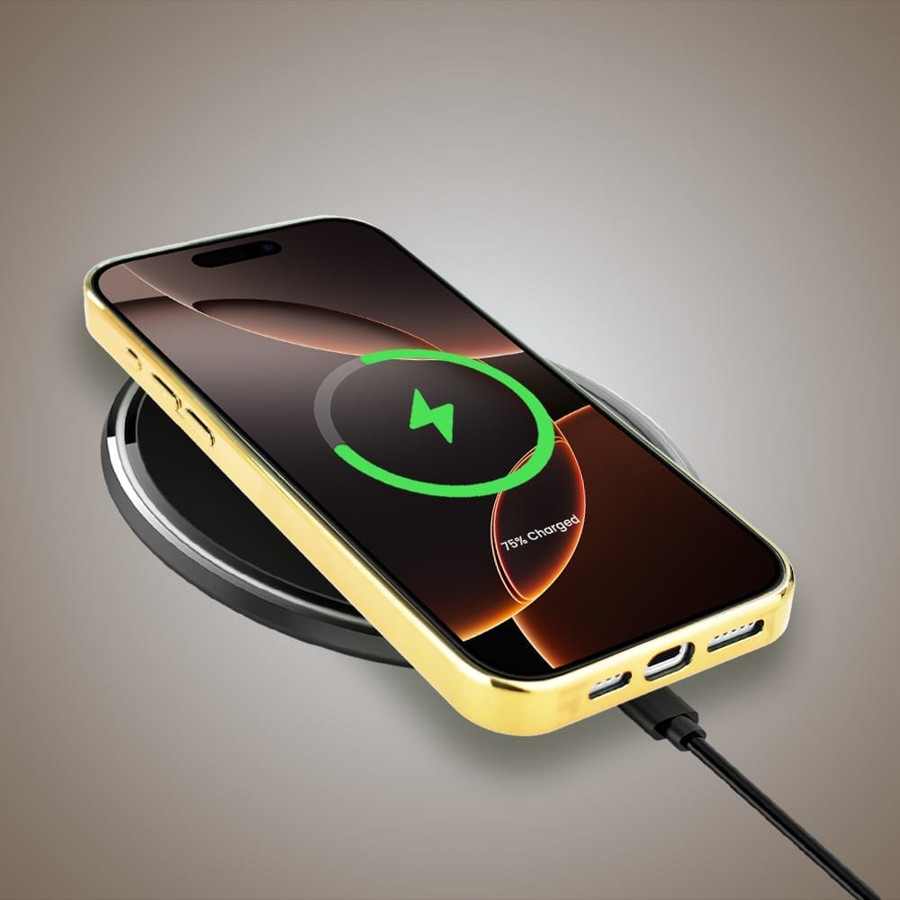 Etui do iPhone 16 Pro IBIZU Elite Glass z MagSafe Mistyczne wzory, Boski promień beżowe, złote - obrazek 8