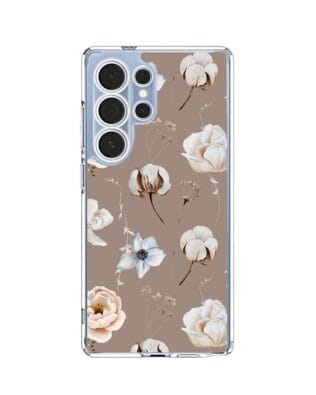 Etui do Samsung Galaxy S25 Ultra przeźroczyste, silikonowe Flexi, akwarelowe kwiatki