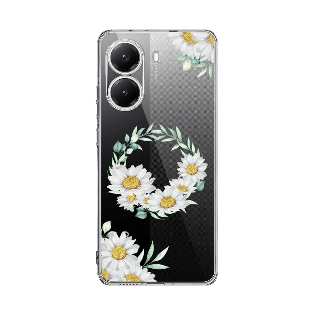 Etui do Xiaomi POCO X7 Pro przeźroczyste, silikonowe Flexi, wianek stokrotek