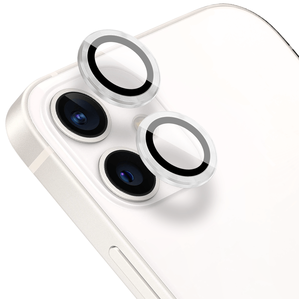 Metalowa osłona obiektywu aparatu ze szkła hartowanego 9H do iPhone 12, 1 zestaw, srebrna