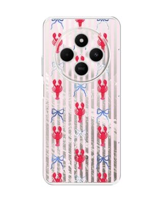 Etui do Xiaomi POCO C75 przeźroczyste, silikonowe Flexi, krab i kokardki