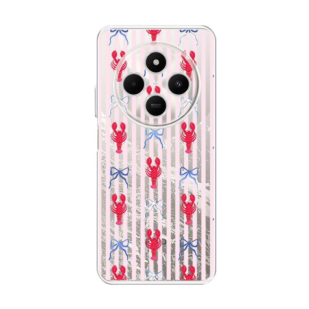 Etui do Xiaomi POCO C75 przeźroczyste, silikonowe Flexi, krab i kokardki