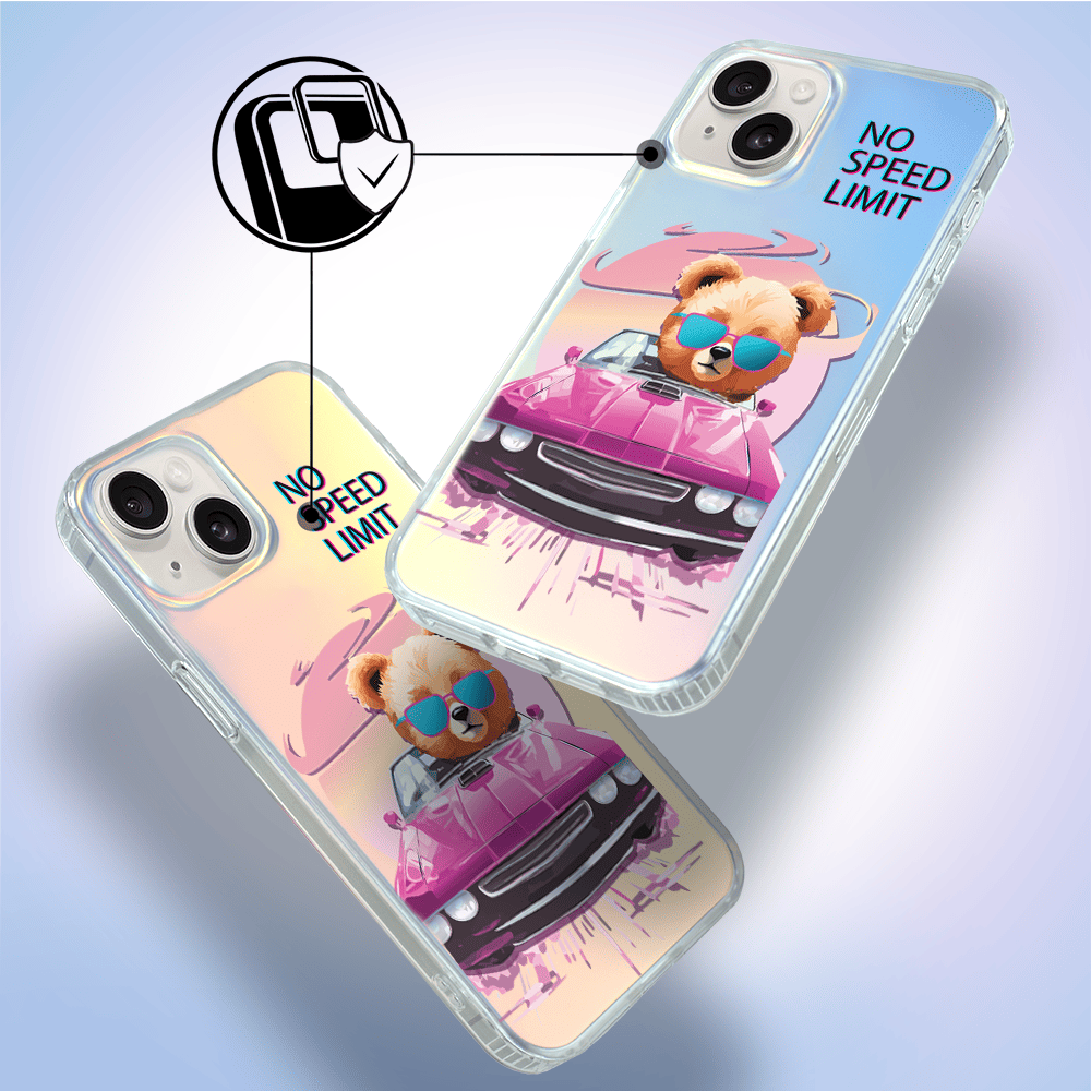Etui do iPhone 14 IBIZU California Sunset, zmieniające kolor, Pink Car, różowy samochód - obrazek 3