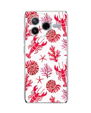 Etui do Xiaomi POCO F7 Pro przeźroczyste, silikonowe Flexi, krab, muszle