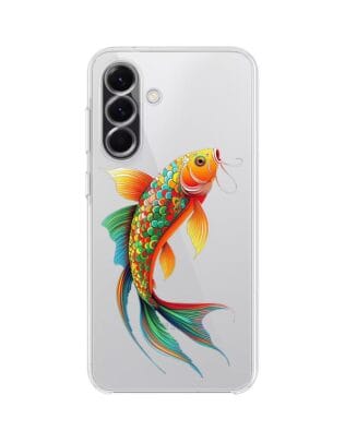 Etui do Samsung Galaxy A56 5G przeźroczyste, silikonowe Flexi, Dzika Mandala, Złota ryba