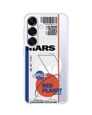 Etui do Samsung Galaxy S25 z MagSafe przeźroczyste, silikonowe Flexi, bilet na Mars
