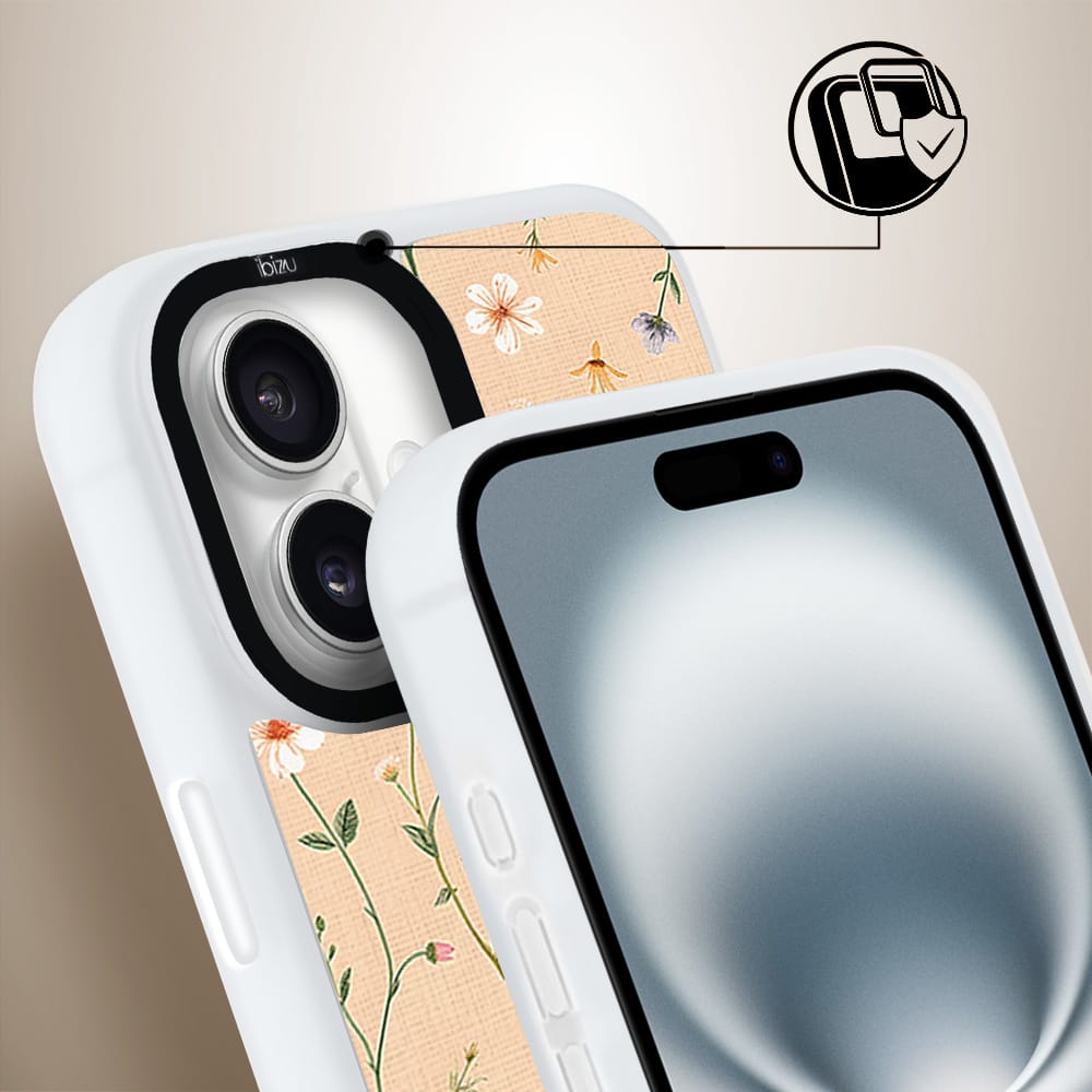 Etui do iPhone 16 IBIZU DropGuard Matt z MagSafe, Pastel Bloom, Koralowa łąka - obrazek 3