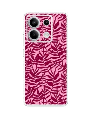 Etui do Xiaomi Redmi Note 13 Pro 5G przeźroczyste, silikonowe Flexi, bordowe liście