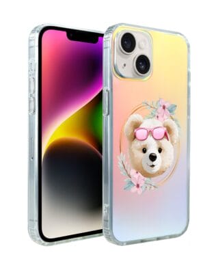 Etui do iPhone 14 IBIZU California Sunset, zmieniające kolor, Flower Queen, miś z kwiatami