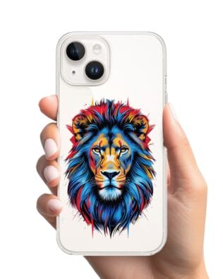Etui do iPhone 14 Plus przeźroczyste, silikonowe Flexi, Dzika Mandala, Lew