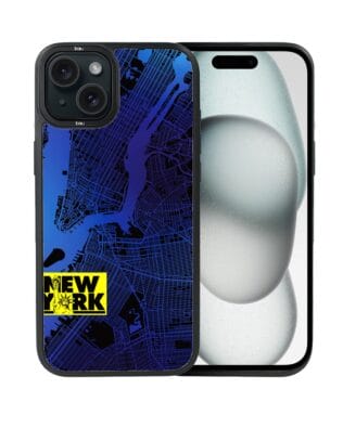 Etui do iPhone 15 Plus IBIZU DropGuard Matt z MagSafe, Mapy Świata, New York