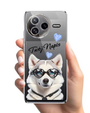 Etui do Xiaomi POCO F7 Ultra przeźroczyste, silikonowe Flexi, Puppy Love, pies rasy Husky