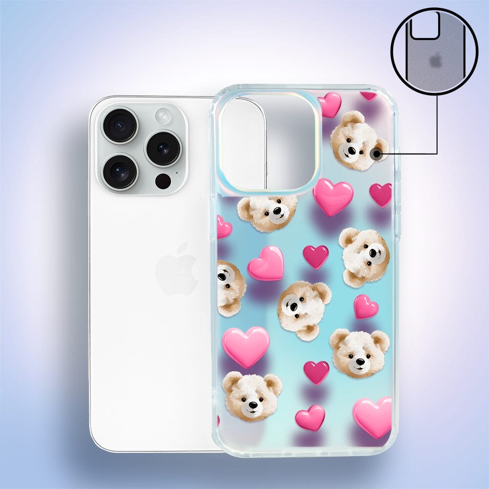 Etui do iPhone 14 Pro IBIZU California Sunset, zmieniające kolor, Love Mood, miś i serduszka - obrazek 2