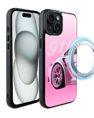 Etui do iPhone 15 IBIZU DropGuard Matt z MagSafe, TechDrive, 911 różowe