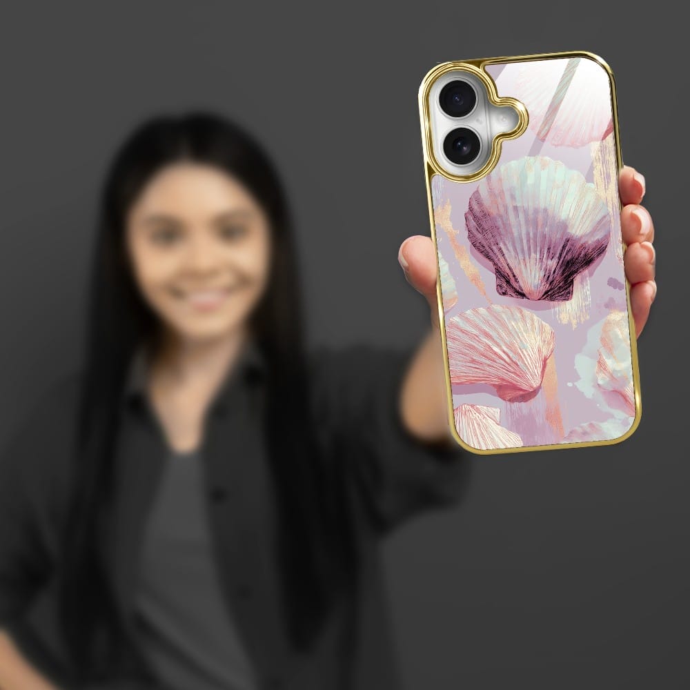 Etui do iPhone 16 Plus IBIZU Elite Glass z MagSafe Morze, Perłowa Muszla, złote - obrazek 5