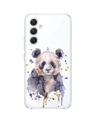Etui do Samsung Galaxy A54 5G przeźroczyste, silikonowe Flexi, Akwarelowe Zoo, Panda