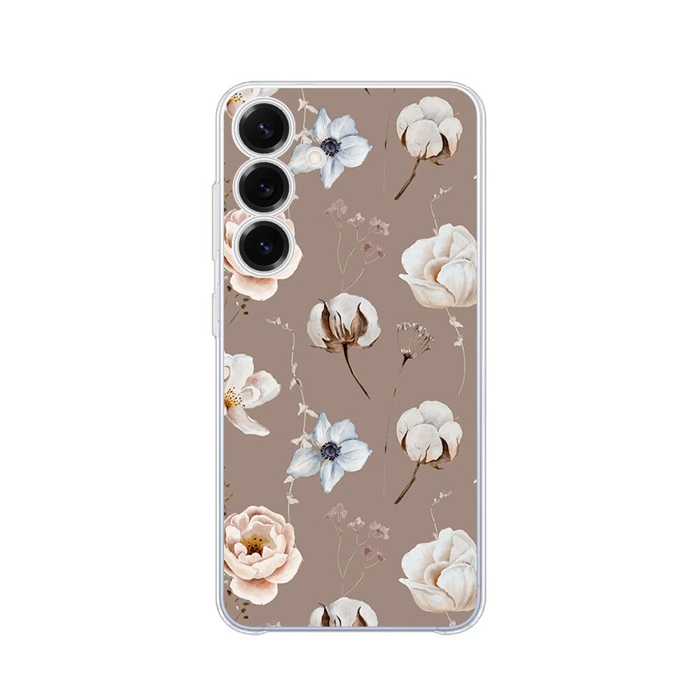 Etui do Samsung Galaxy S25 Plus przeźroczyste, silikonowe Flexi, akwarelowe kwiatki