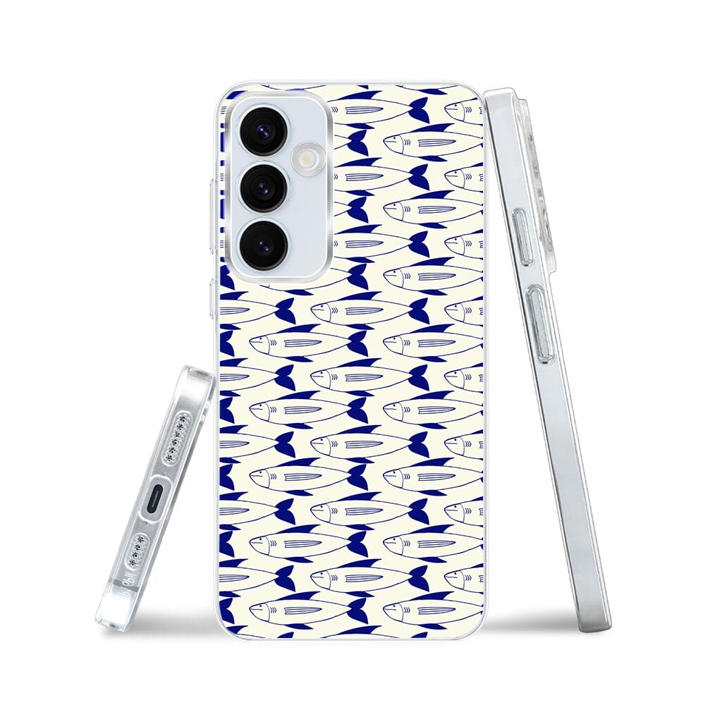 Etui do Samsung Galaxy A55 5G z MagSafe przeźroczyste, silikonowe Flexi, pływające rybki - obrazek 3