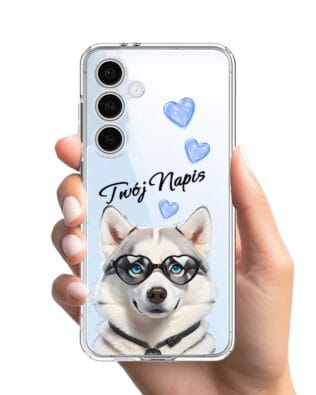 Etui do Samsung Galaxy S24 FE przeźroczyste, silikonowe Flexi, Puppy Love, pies rasy Husky