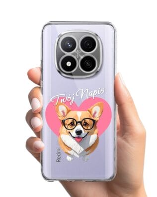 Etui do Xiaomi Redmi Note 14 Pro 4G przeźroczyste, silikonowe Flexi, Puppy Love, pies rasy Corgi