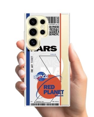 Etui do Samsung Galaxy S24 Ultra z MagSafe przeźroczyste, silikonowe Flexi, bilet na Mars