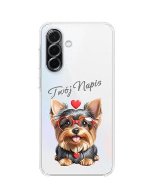 Etui do Samsung Galaxy A36 5G przeźroczyste, silikonowe Flexi, Puppy Love, pies rasy York