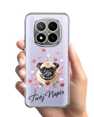 Etui do Xiaomi Redmi Note 14 Pro 4G przeźroczyste, silikonowe Flexi, Puppy Love, pies rasy Mops