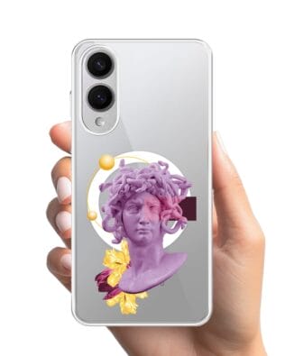 Etui do Samsung Galaxy S25 Edge z MagSafe przeźroczyste, silikonowe Flexi, antyczna figura