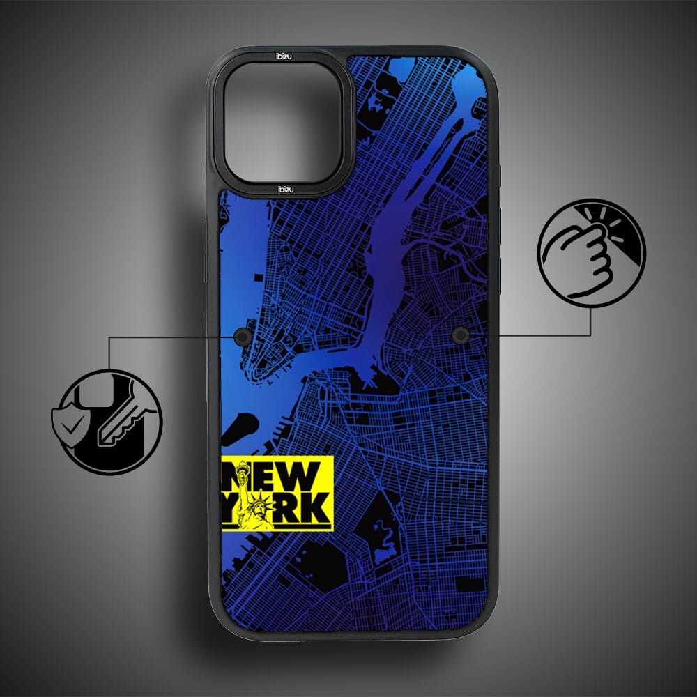 Etui do iPhone 15 IBIZU DropGuard Matt z MagSafe, Mapy Świata, New York - obrazek 7