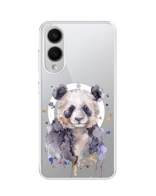 Etui do Samsung Galaxy S25 Edge z MagSafe przeźroczyste, silikonowe Flexi, Akwarelowe Zoo, Panda