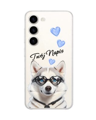 Etui do Samsung Galaxy S23 FE 5G przeźroczyste, silikonowe Flexi, Puppy Love, pies rasy Husky