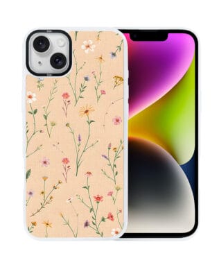 Etui do iPhone 14 IBIZU DropGuard Matt z MagSafe, Pastel Bloom, Koralowa łąka