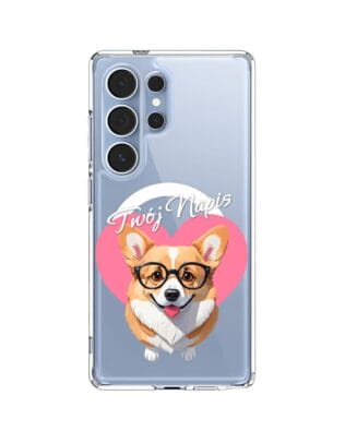 Etui do Samsung Galaxy S25 Ultra z MagSafe przeźroczyste, silikonowe Flexi, Puppy Love, pies rasy Corgi