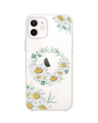 Etui do iPhone 12 Mini przeźroczyste, silikonowe Flexi, wianek stokrotek