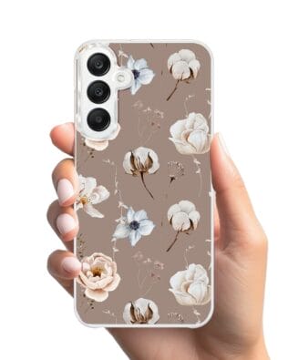 Etui do Samsung Galaxy A25 5G z MagSafe przeźroczyste, silikonowe Flexi, akwarelowe kwiatki