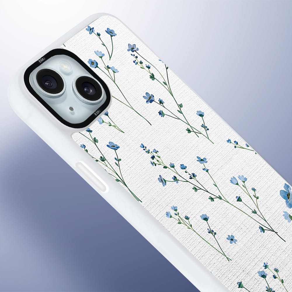 Etui do iPhone 15 IBIZU DropGuard Matt z MagSafe, Pastel Bloom, Niebieski sen - obrazek 4