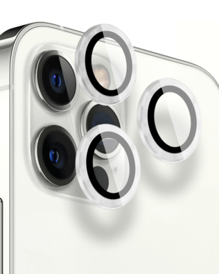 Metalowa osłona obiektywu aparatu ze szkła hartowanego 9H do iPhone 12 Pro, 1 zestaw, srebrna