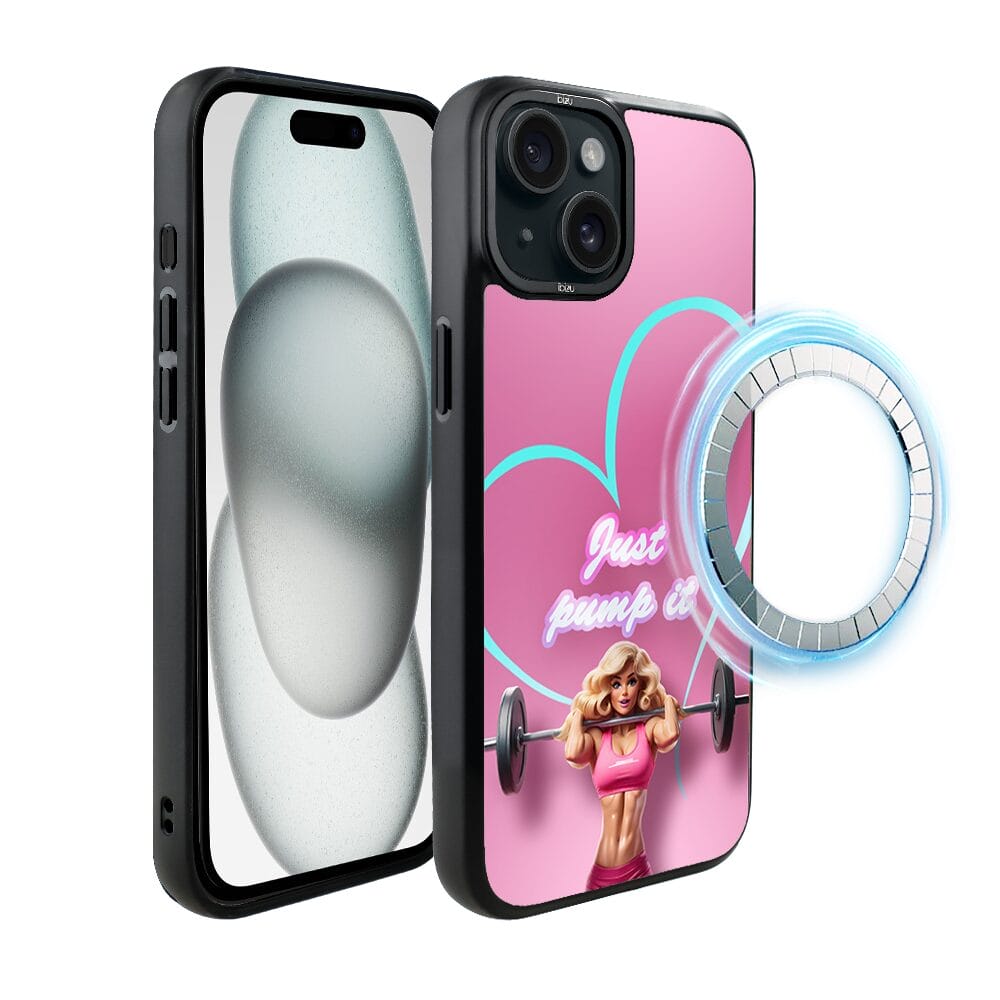 Etui do iPhone 15 IBIZU DropGuard Matt z MagSafe, #Move, Pump it love