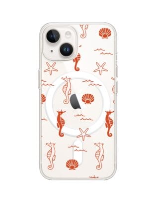 Etui do iPhone 13 Mini z MagSafe przeźroczyste, silikonowe Flexi, wakacyjne wzory