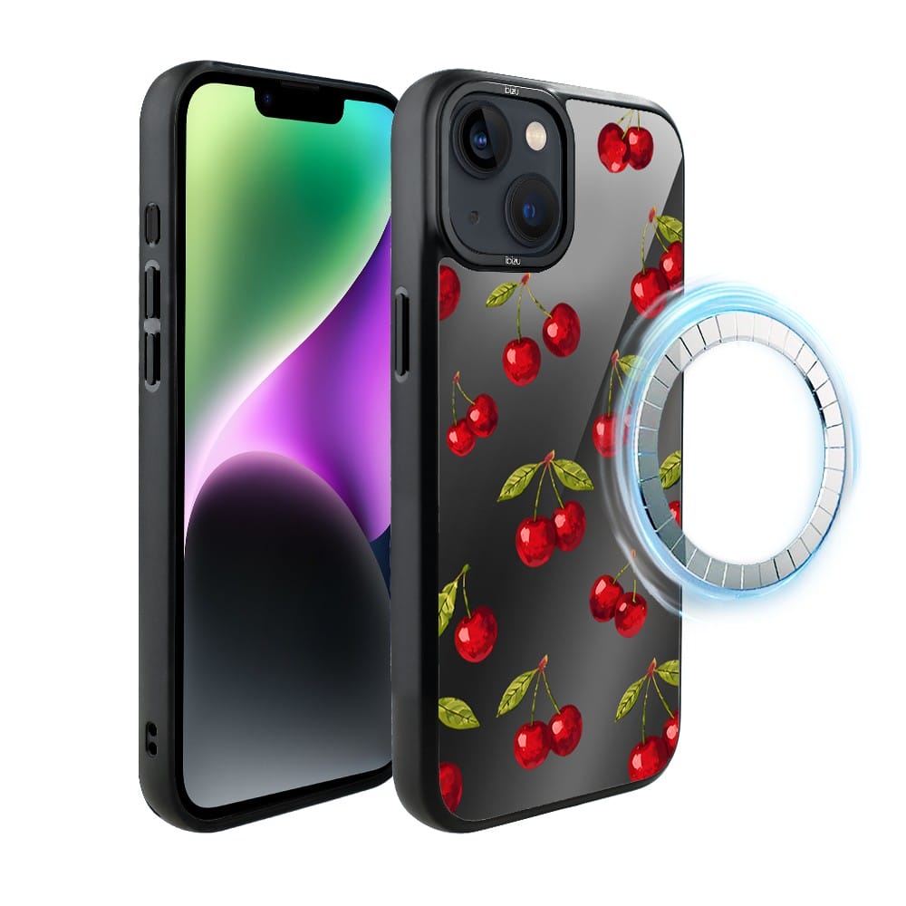 Etui do iPhone 14 IBIZU DropGuard Matt z MagSafe, Midnight, Wiśniowa noc