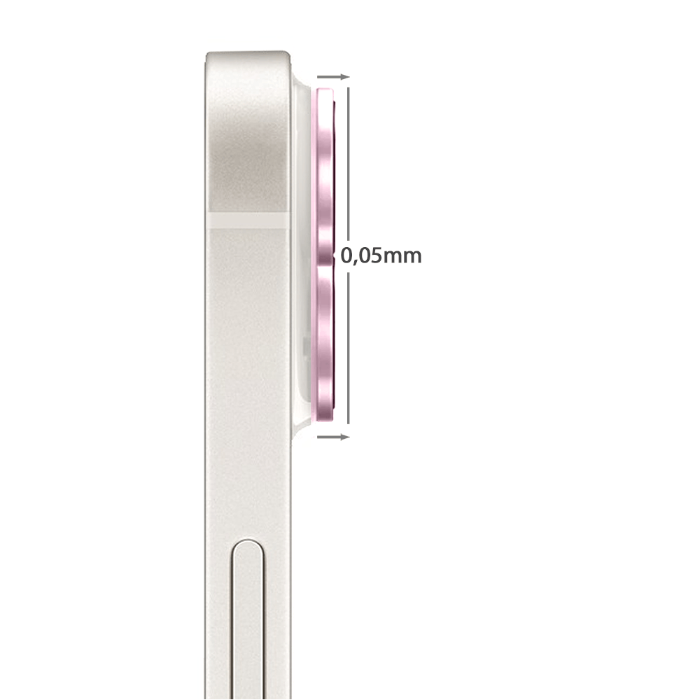 Metalowa osłona na cały aparat z wbudowanymi szkłami do iPhone 14 Plus, różowa - obrazek 3