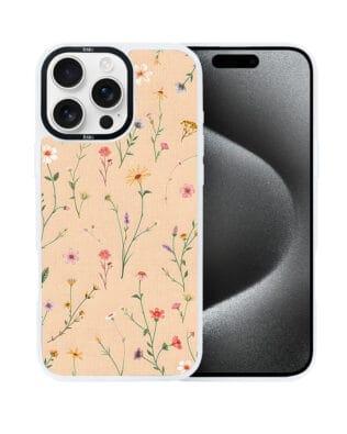 Etui do iPhone 15 Pro IBIZU DropGuard Matt z MagSafe, Pastel Bloom, Koralowa łąka