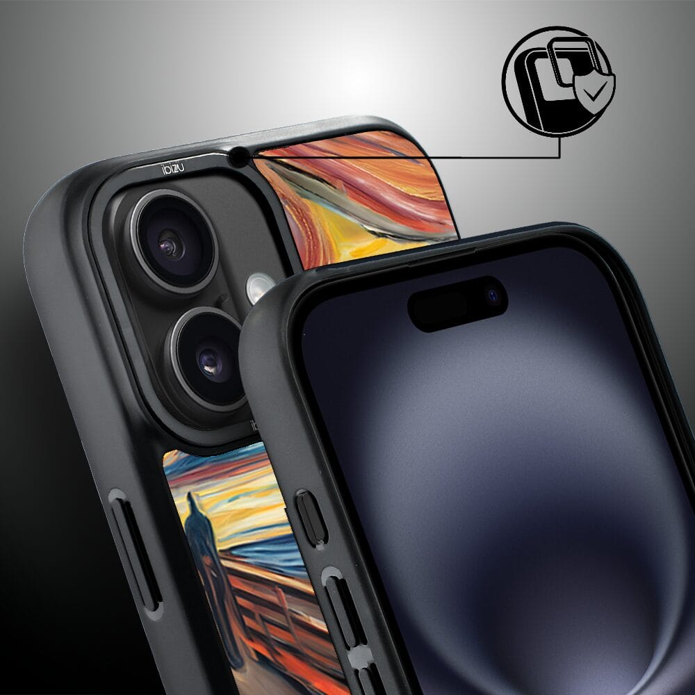 Etui do iPhone 16 IBIZU DropGuard Matt z MagSafe, Edvard Munch, krzyk kota - obrazek 3