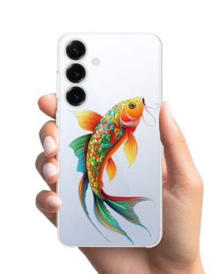 Etui do Samsung Galaxy S25 Plus przeźroczyste, silikonowe Flexi, Dzika Mandala, Złota ryba