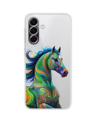 Etui do Samsung Galaxy A56 5G przeźroczyste, silikonowe Flexi, Dzika Mandala, Koń