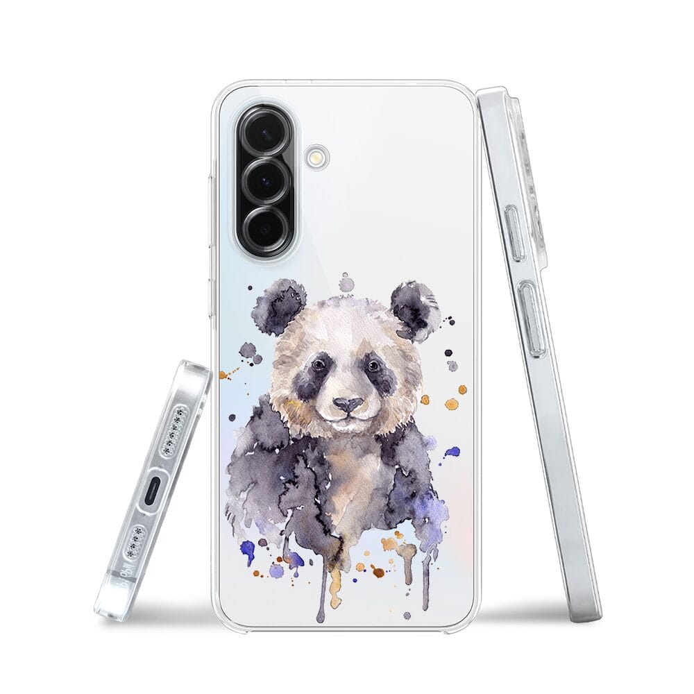 Etui do Samsung Galaxy A36 5G przeźroczyste, silikonowe Flexi, Akwarelowe Zoo, Panda - obrazek 3