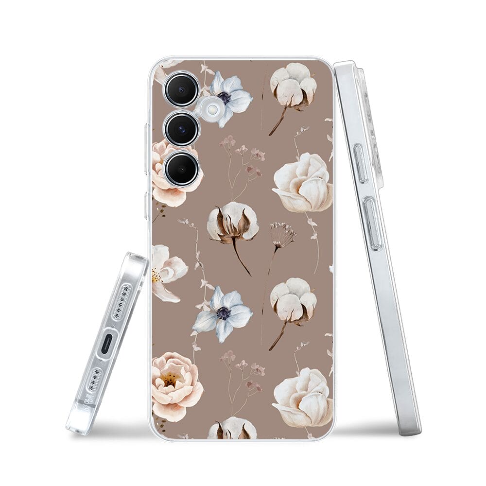 Etui do Samsung Galaxy A55 5G przeźroczyste, silikonowe Flexi, akwarelowe kwiatki - obrazek 3