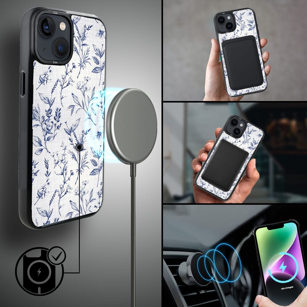 Etui do iPhone 14 IBIZU DropGuard Matt z MagSafe, Pastel Bloom, Lazurowe szepty - obrazek 8