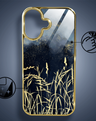Etui do iPhone 16 IBIZU Elite Glass z MagSafe, Kwiaty, Złote trawy o zmierzchu, złote