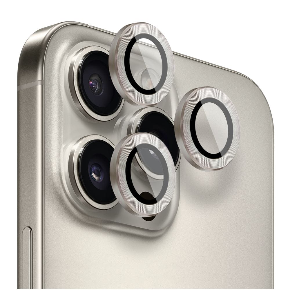 Metalowa osłona obiektywu aparatu ze szkła hartowanego 9H do iPhone 16 Pro Max, 1 zestaw, tytanowa - obrazek 2